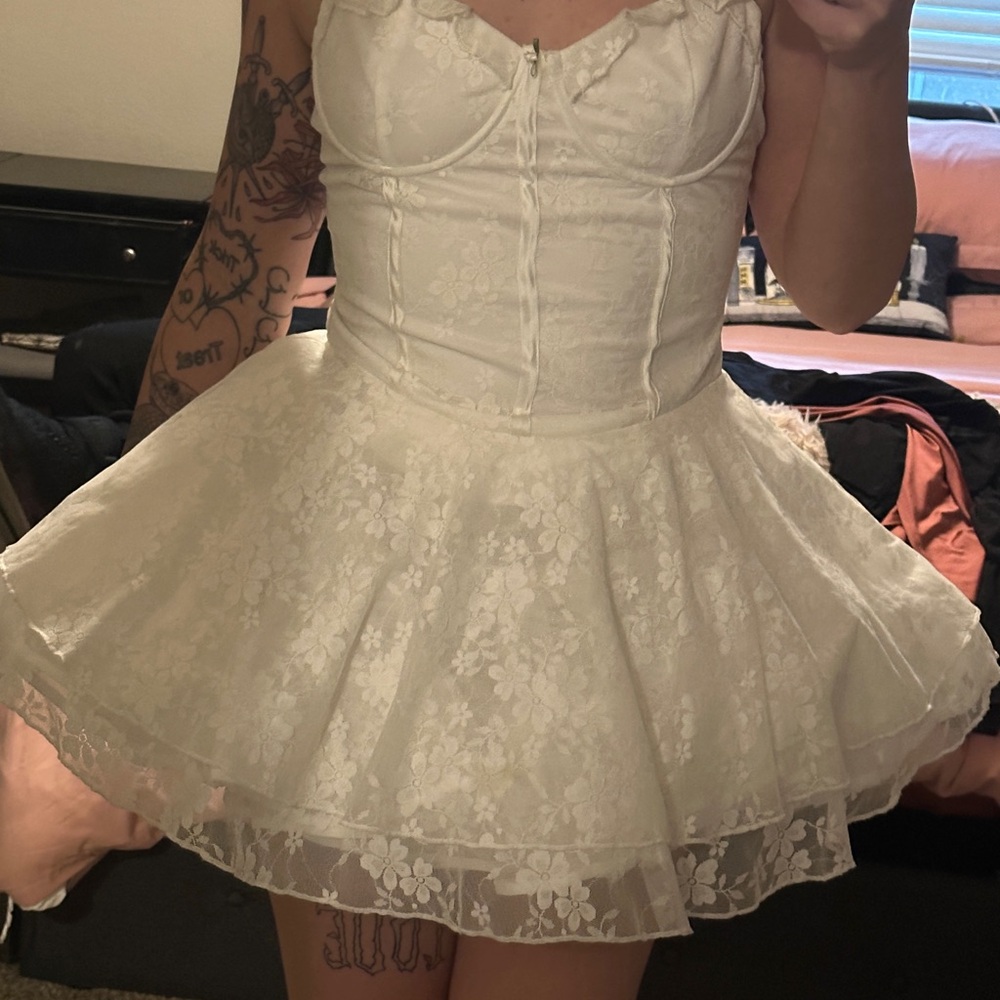 Cotton Candy Elegant White Dress